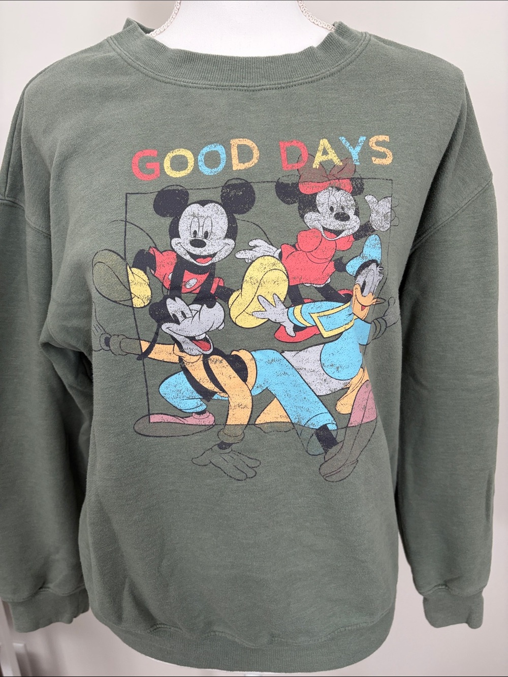 Good Days Disney Crewneck Sweatshirt - Olive Green